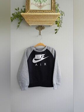 Nike Black & Gray 'Air' Raglan Sweatshirt - Kids